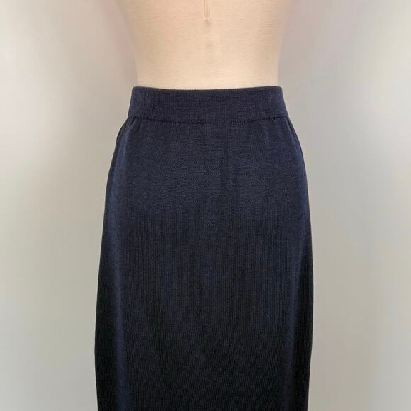St. John Basics Knit Pencil Skirt Navy Blue Santana Vintage USA Made | Size: 8 - Picture 5 of 8